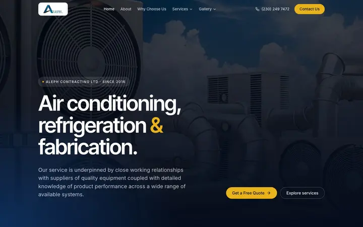 Aleph Contracting website