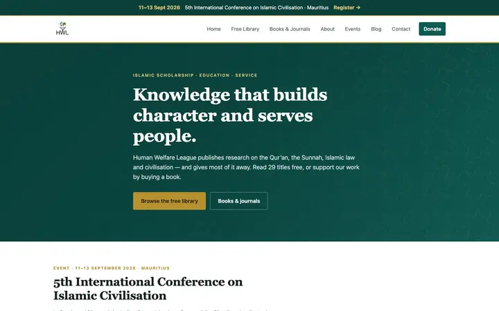 Human Welfare League website