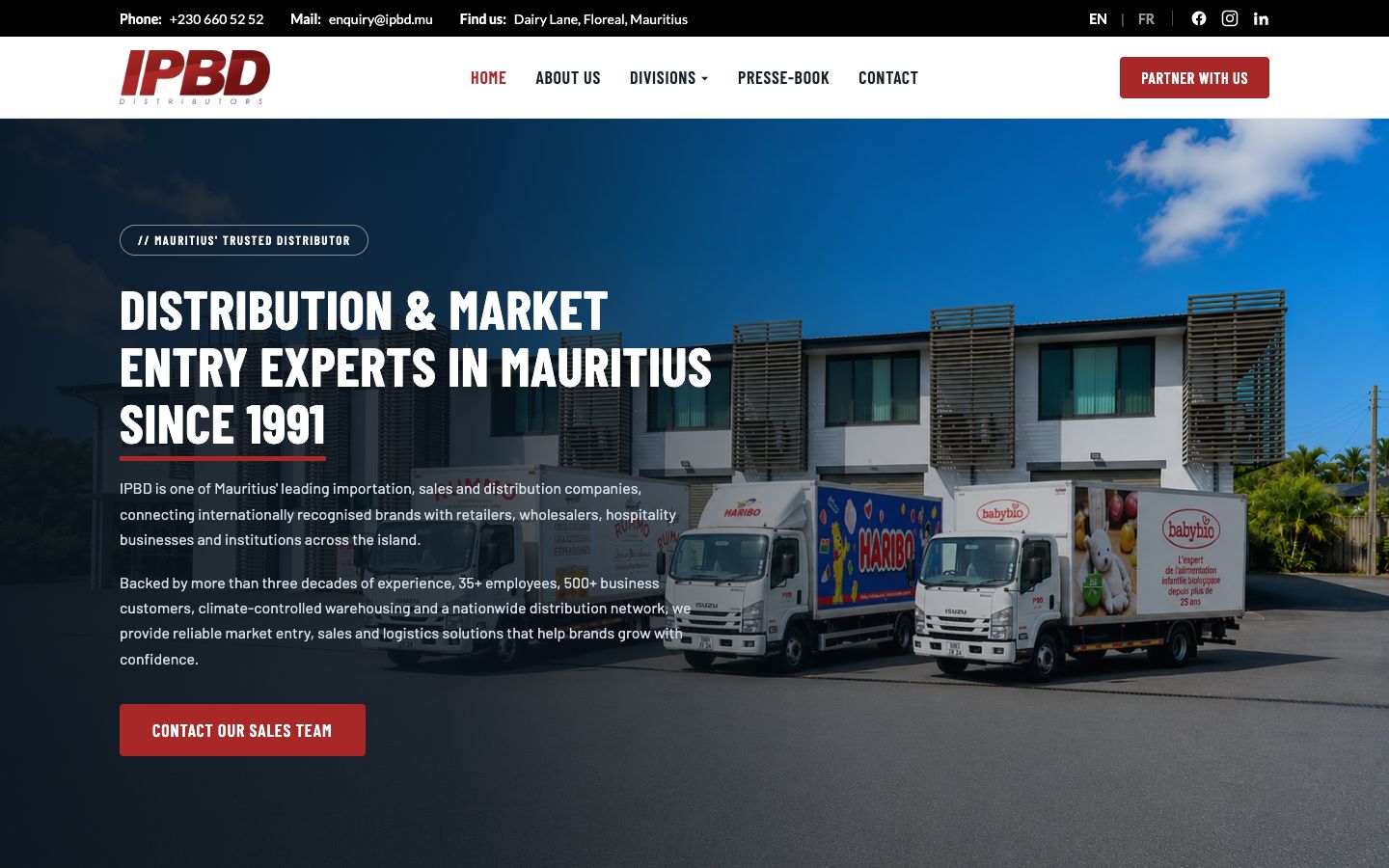 Site web de IPBD Distributors