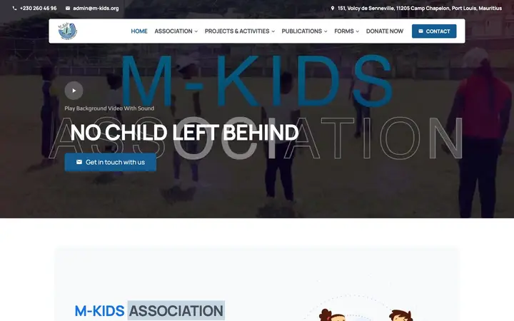 M-Kids Association website